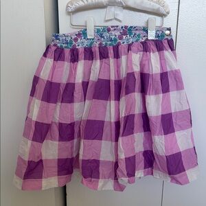 Jacadi Purple and White Checkered Kids Skirt liberty